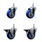 Service Caster 35 Inch Blue Polyurethane 38 Inch Threaded Stem Caster Set 2 Brakes SCC SCC-TS20S3514-PPUB-BLUE-381615-2PLB2 - alternate 1